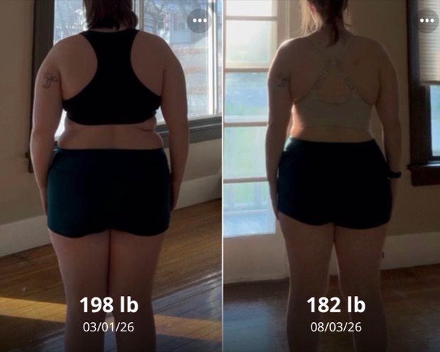 Client progress, before beside after