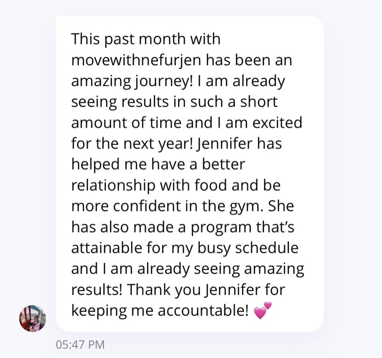 Message from a client to Jen