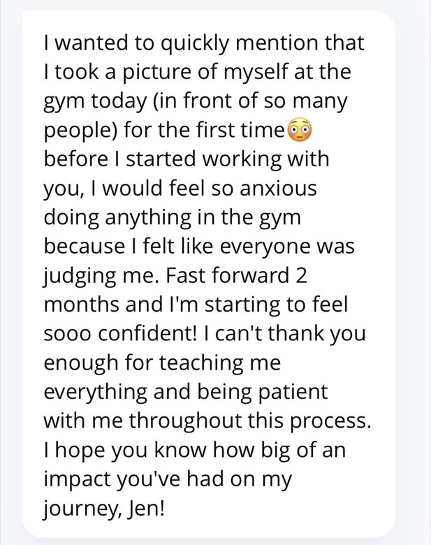 Message from a client to Jen