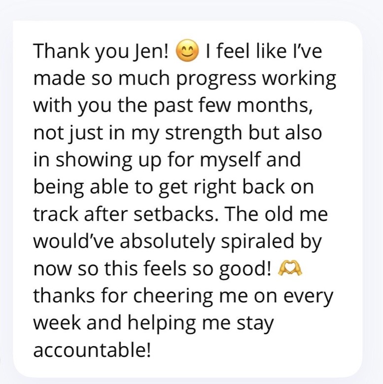 Message from a client to Jen
